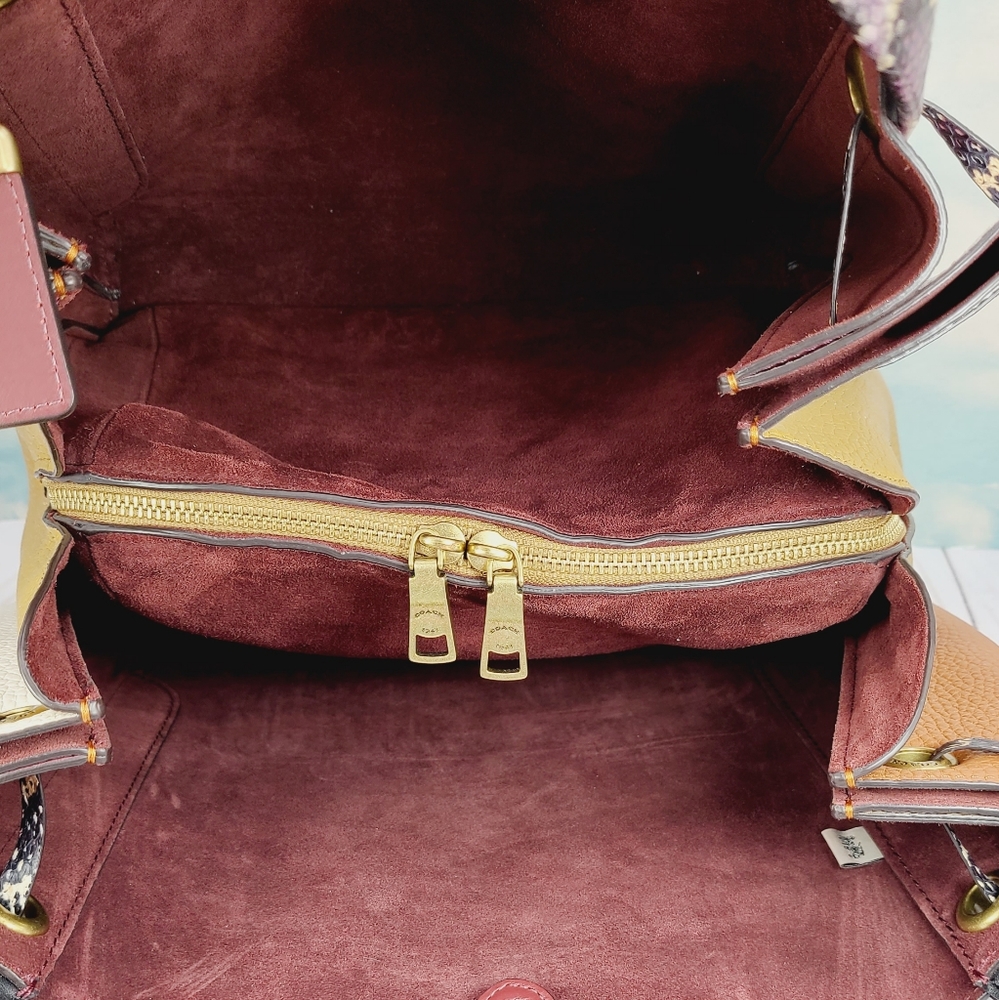 COACH Harmony Hobo Colorblock Snakeskin - Picture 7 of 15